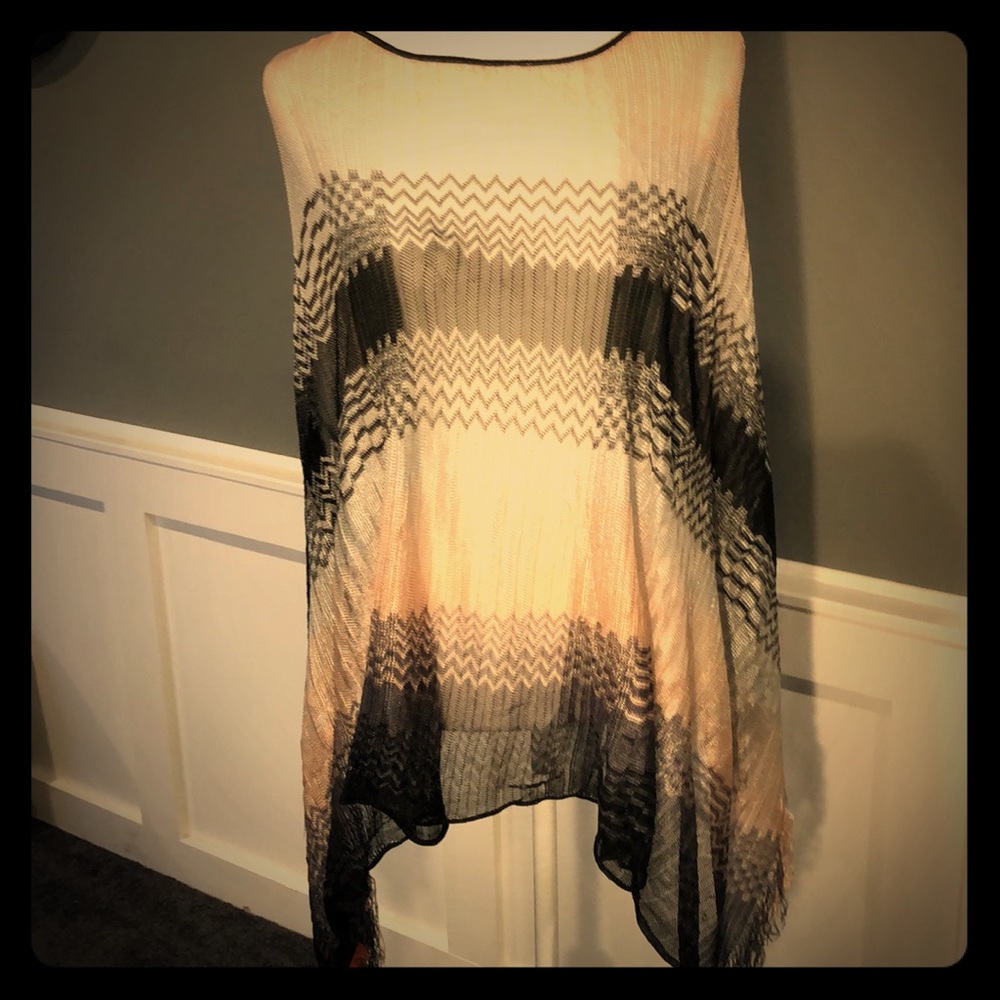 Missoni sheer pink/black shawl